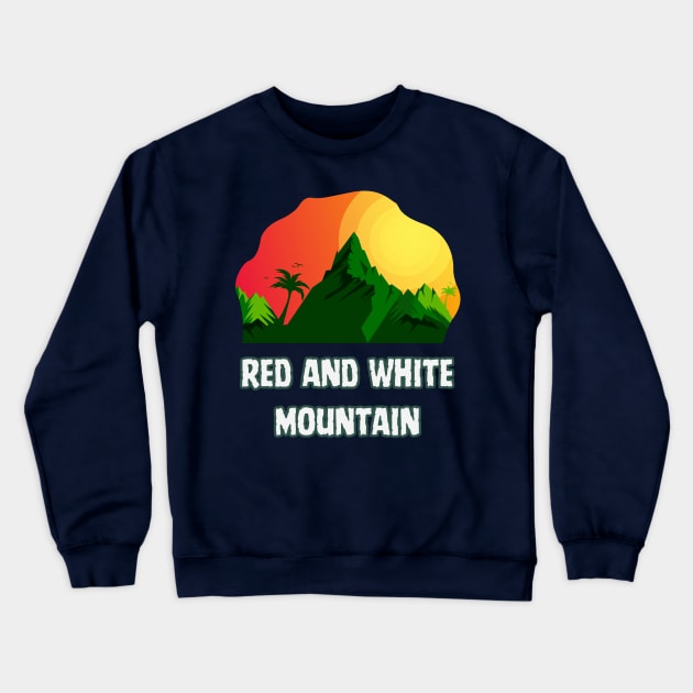 Red and White Mountain Crewneck Sweatshirt by Canada Cities